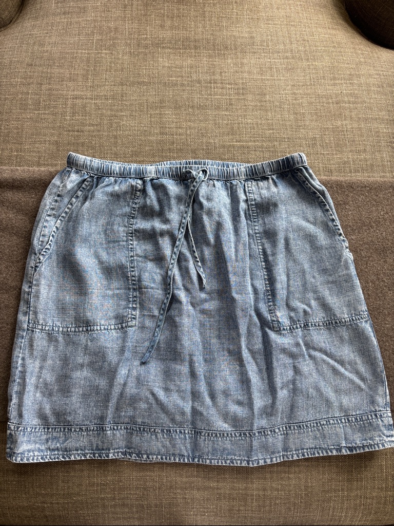 Splendid Light Blue Denim Drawstring Mini Skirt
